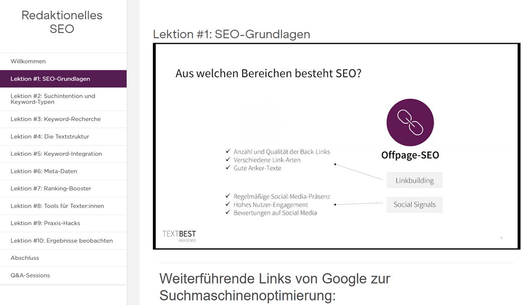 Onlinekurs erstellen – ein Beispiel aus der textbest Akademie